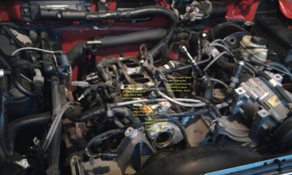 How To: Replace Valve Cover Gaskets, Fuel Rail Gaskets ... 1999 ford f 150 ac diagram 