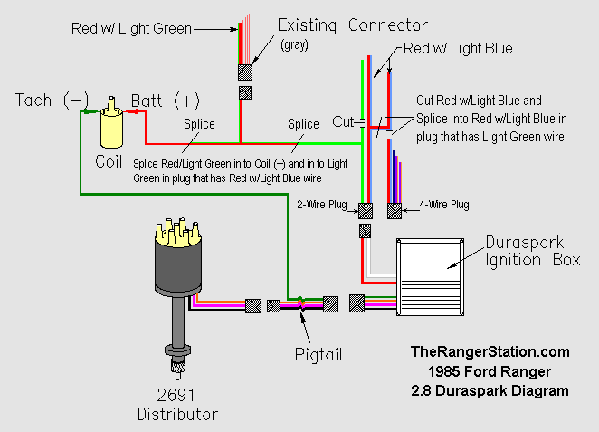 Ford Ranger 2.8L Duraspark Conversion 67 mustang tach wiring diagram 