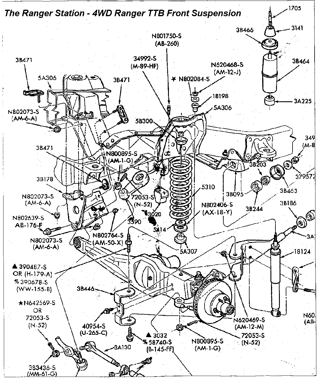 1999 Ford ranger suspension parts